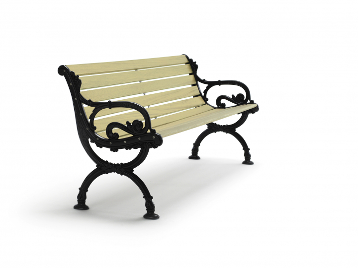 Byarum soffa, 125 cm - svart/furu