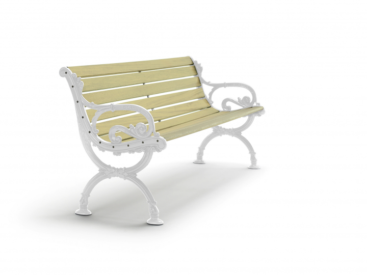 Byarum soffa, 125 cm - vit/furu
