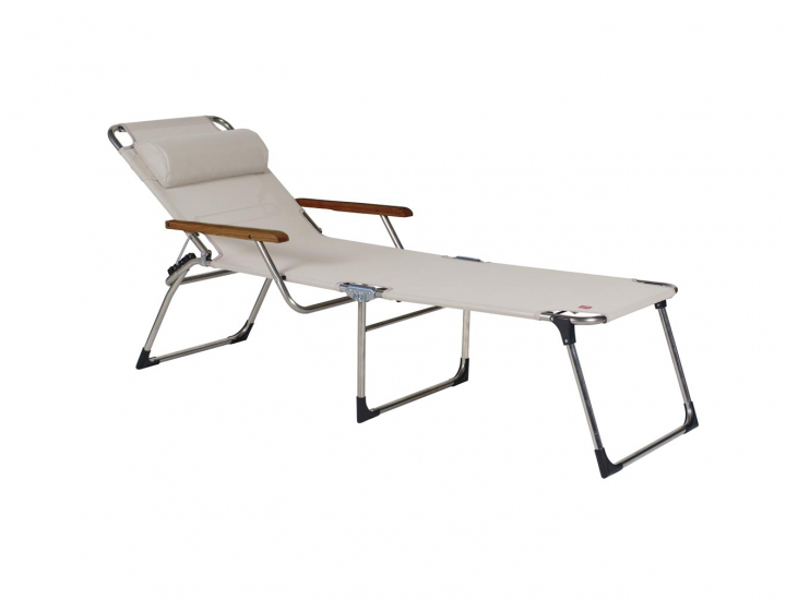 Amigo tx alu solsäng m armstöd i björk - whitebeige