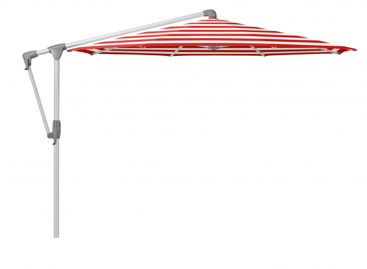 Sunwing Casa parasoll Ø3 m anodizerad aluminium - red stripe (tygkvali