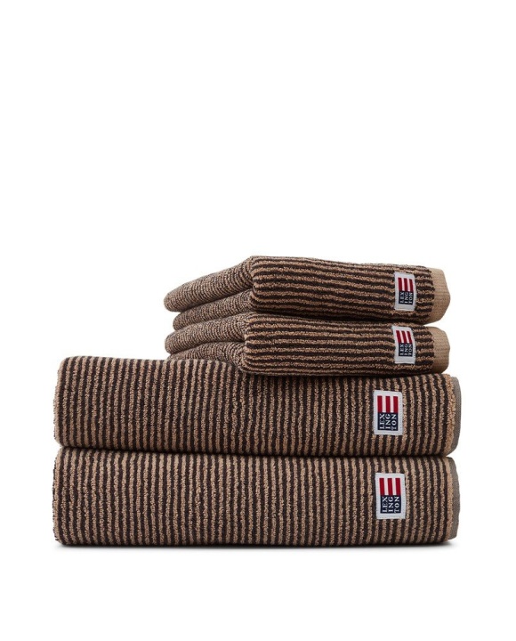 Badhandduk 70 X0 Cm - Tan/dark Grey Striped