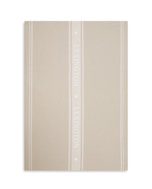 Icons jacquard kökshandduk - beige/white