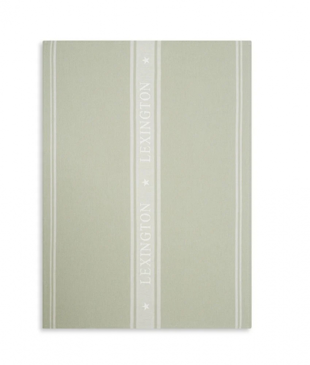 Icons jacquard kökshandduk - sage green/white