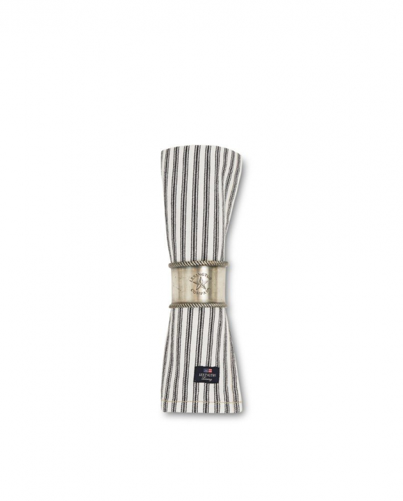 Icons Cotton Herringbone Strip servett - black/white i gruppen Inredning / Kök & Dukning / Kökstextilier hos Sommarboden i Höllviken AB (10003060-9100-NA10)