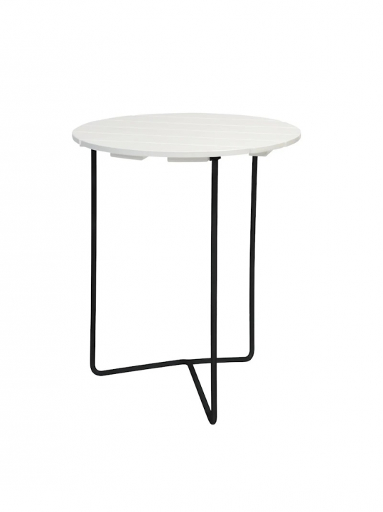 Bord 6B 60 - vitlackad ek/svart stativ