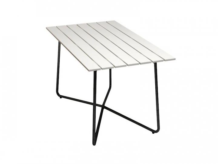 Bord B25A 120 - vitlackad ek/svart stativ