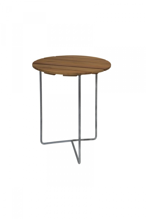 Bord 6B 60 - obehandlad teak/varmförzinkat stativ