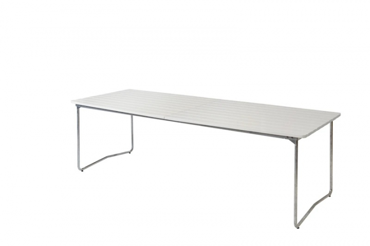 Bord B31 230 - vitlackad ek/varmförzinkat stativ