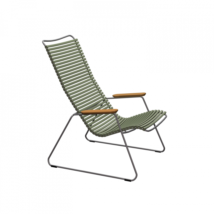 Click Loungestol - Olive Green/bamboo