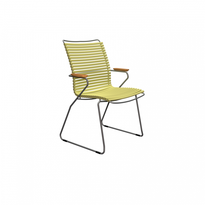 CLICK karmstol, hög rygg - lemon zest/grey