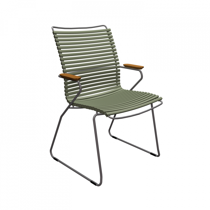 Click Matstol Hög Rygg - Olive Green/bamboo