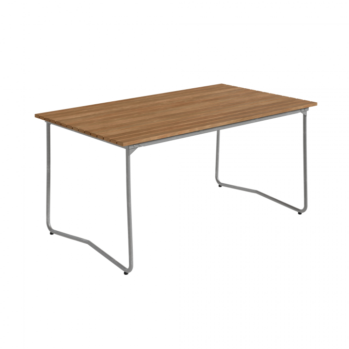 Bord Bovik 150 - obehandlad teak/varmförzinkat stativ