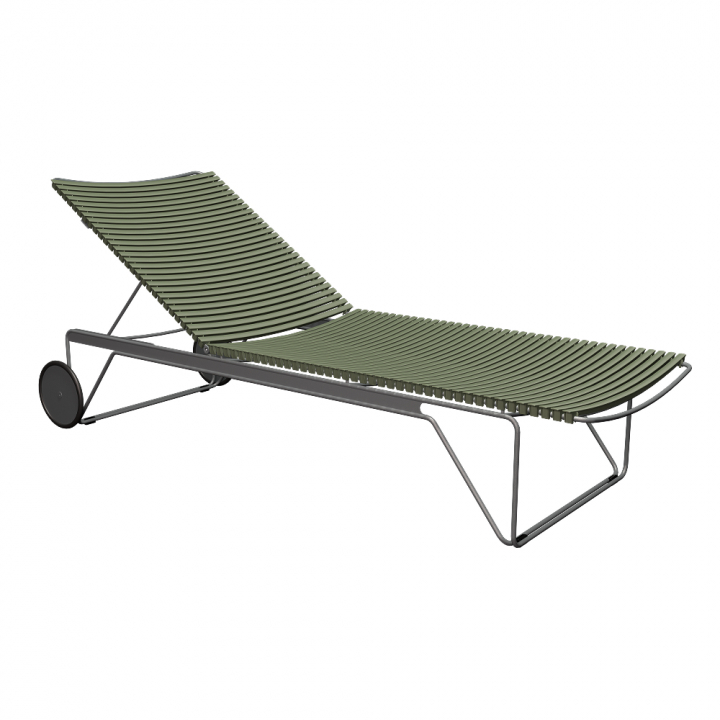 CLICK justerbar solsäng - olive green/grey