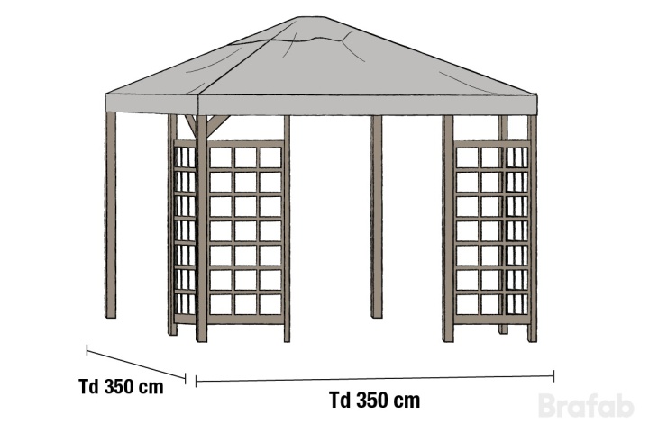 Hov tak 3,5x3,5m - grå i gruppen Utemöbler / Solskydd / Paviljonger hos Sommarboden i Höllviken AB (1085-7)