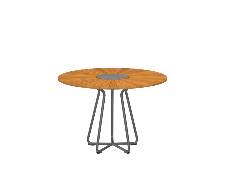 CIRCLE Matbord Ø110 - Bamboo/granite/grey Aluminum