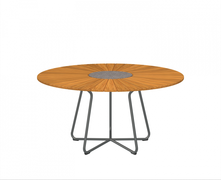 Circle matbord Ø 150 cm - grå/bambu i gruppen Utemöbler / Bord / Matbord hos Sommarboden i Höllviken AB (11006-0326)
