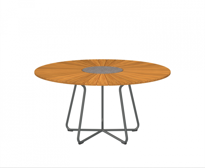 CIRCLE Matbord Ø150 - Bamboo/granite/grey Aluminum