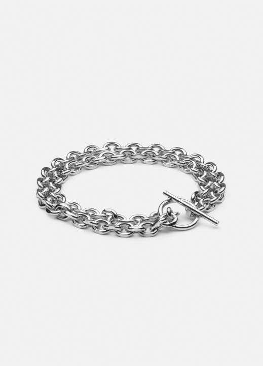 Unité Chain Armband Dubbelt, L - Polerat Stål