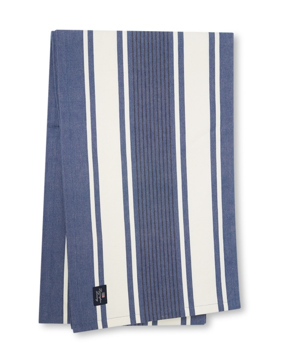 Striped Twill bordsduk - blå/vit i gruppen Inredning / Textilier / Handdukar hos Sommarboden i Höllviken AB (12030132)