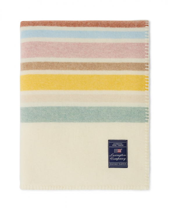 Multi colored striped pläd - white multi i gruppen Inredning / Textilier / Kuddar & Plädar hos Sommarboden i Höllviken AB (12210115)