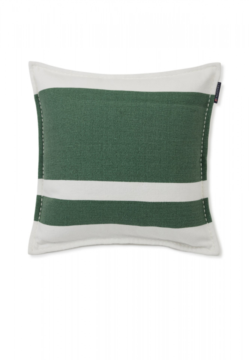 Irregular Striped Recycled Cotton kuddfodral - green/white i gruppen Inredning / Textilier / Kuddar & Plädar hos Sommarboden i Höllviken AB (12220057-8550-SH25)