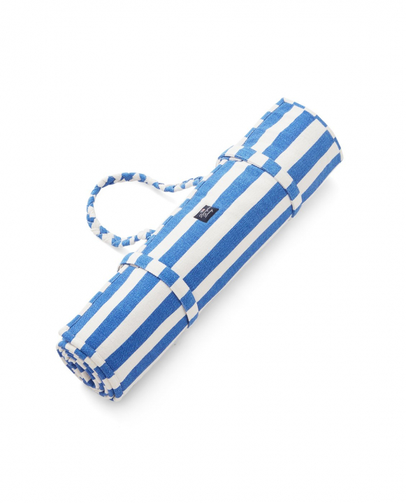 Striped Recycled Cotton Canvas strandmatta - blue/white i gruppen Badkläder / Övrigt / Badtillbehör hos Sommarboden i Höllviken AB (12230293-5600)