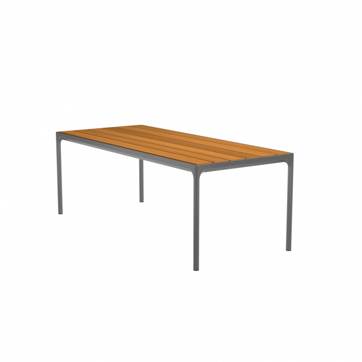 FOUR Matbord 210x90 Cm - Bamboo/dark Grey