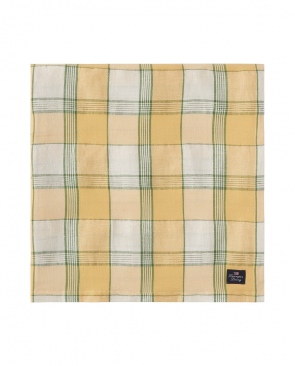 Easter Linen/Cotton Bordsduk 150x250 Cm - Yellow/white