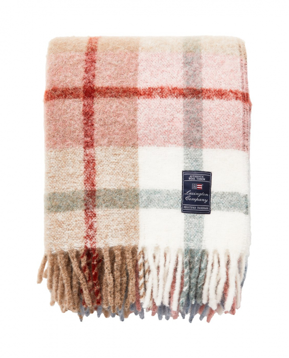 Checked Mohair Mix Pläd - Multi
