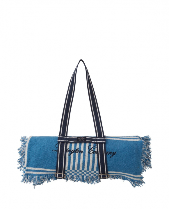 Checked Recycled Cotton Picnicfilt - Blue/white