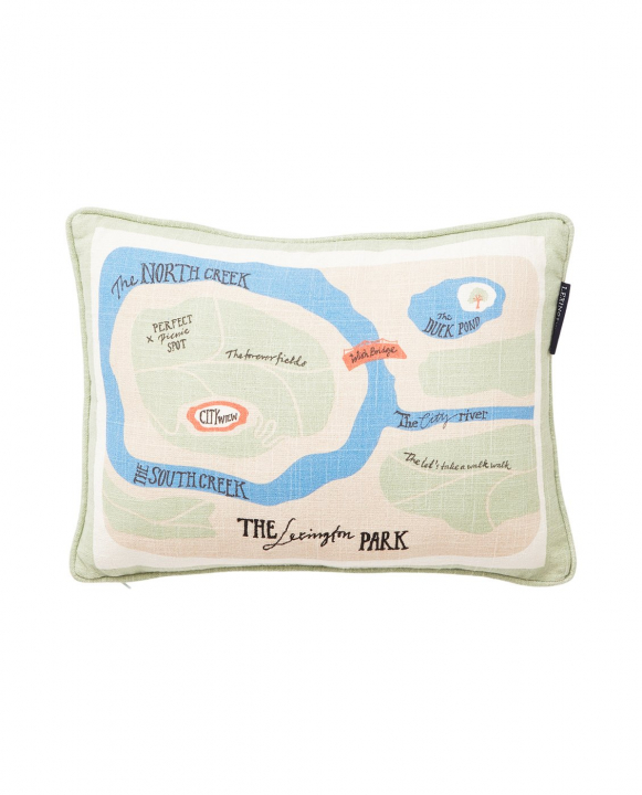 Map Recycled Cotton Kudde - Multi