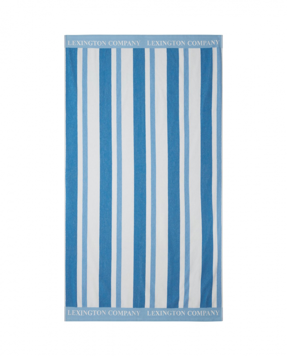 Randig Strandhandduk 100x180 Cm - Blå/vit