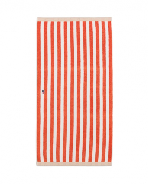 Block Striped strandhandduk - peach melon/white/moonbeam