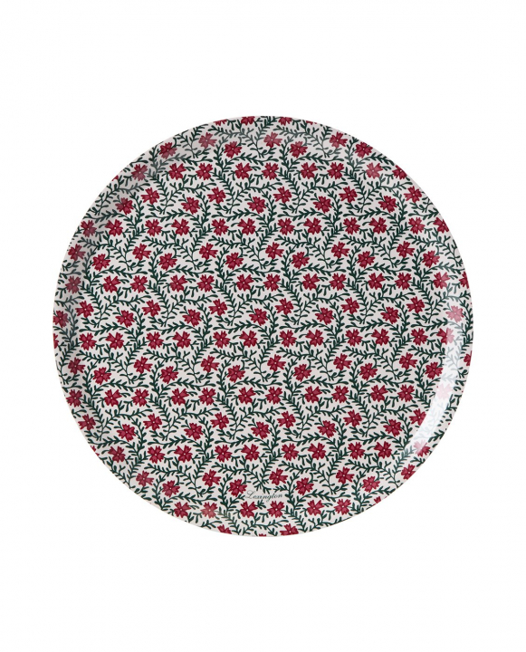 Flower bricka Ø 38 cm - red/green/white