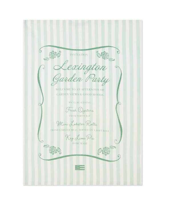 Garden party kökshandduk - green/white