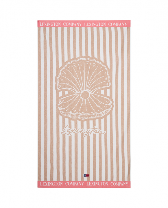 Summer Velour strandhandduk - beige/white/pink