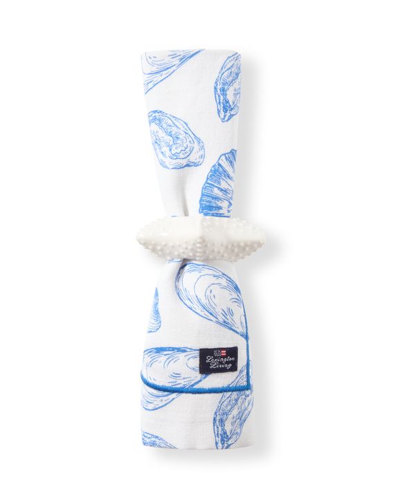 Shell Cotton servett - white/blue