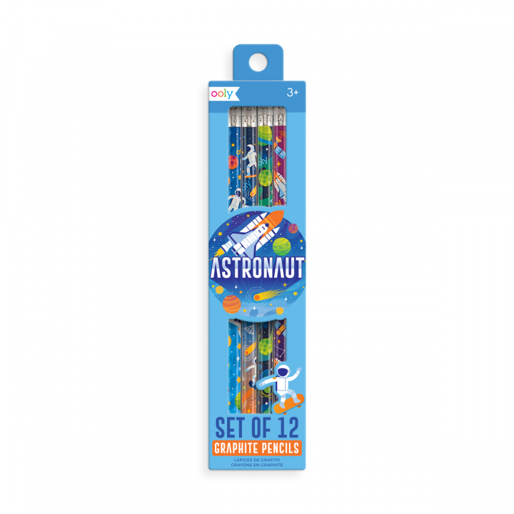 Astronaut blyertspennor, 12-pack - multi