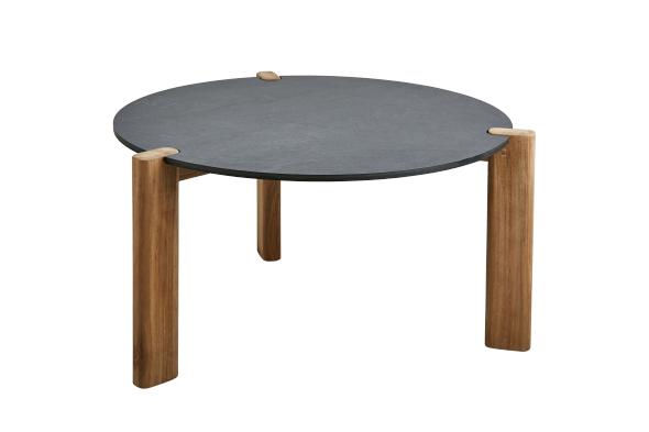 Domino soffbord Ø 70 H41 cm - teak/dark grey