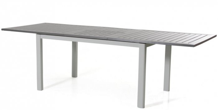 Lyon matbord 194-252x92 - metallic silver/grå i gruppen Utemöbler / Bord / Matbord hos Sommarboden i Höllviken AB (1452-70-7)