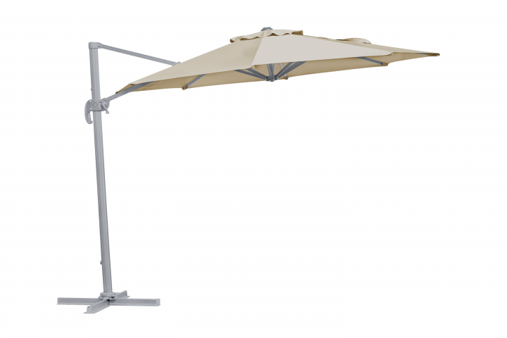Linz frihängande parasoll Ø 3 m - light grey/khaki