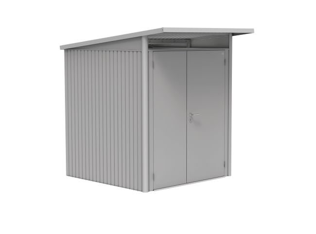 AvantGarde Trädgårdsskjul , Storlek A1, Dubbeldörr Smal - Metallic Sil