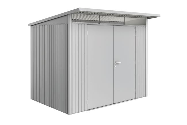 AvantGarde Trädgårdsskjul, Storlek A5, Dubbeldörr - Metallic Silver