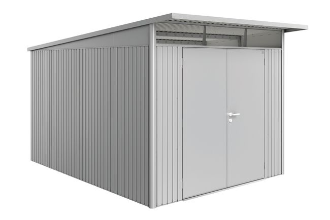 AvantGarde Trädgårdsskjul, Storlek A8, Dubbeldörr - Metallic Silver