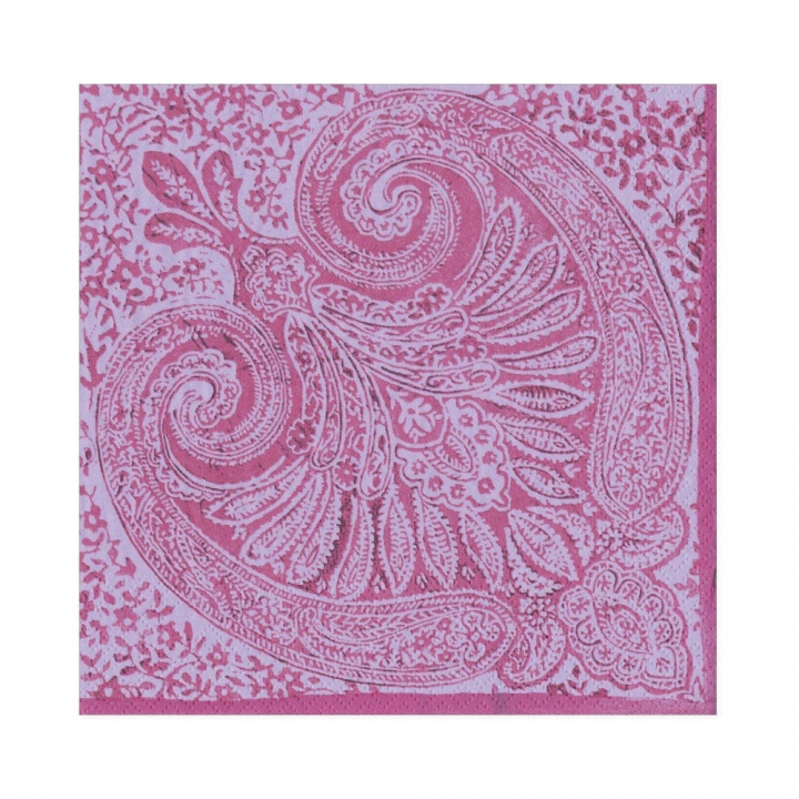 Raspberry Paisley Medallion servetter, 20-pack