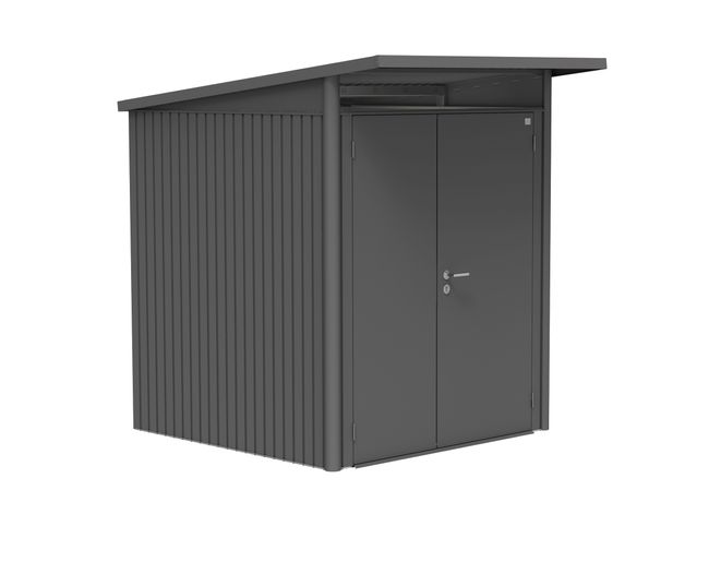 AvantGarde Trädgårdsskjul, Storlek A1, Dubbeldörr Smal - Metallic Mörk