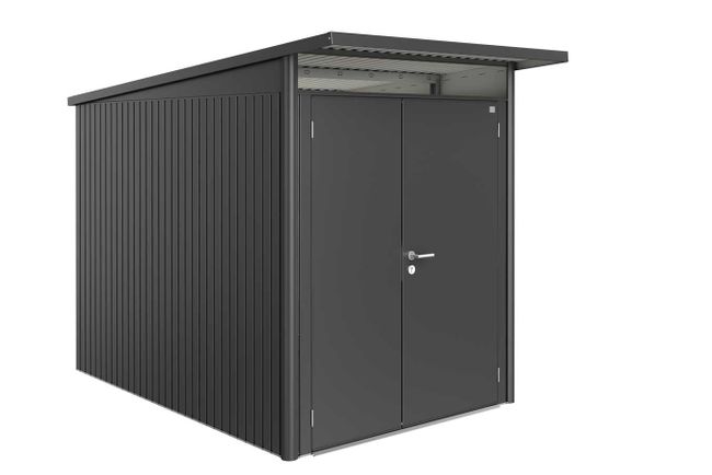 AvantGarde Trädgårdsskjul, Storlek A3, Dubbeldörr Smal - Metallic Mörk