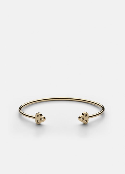 Open Cuff Armband, M - Guldpläterad
