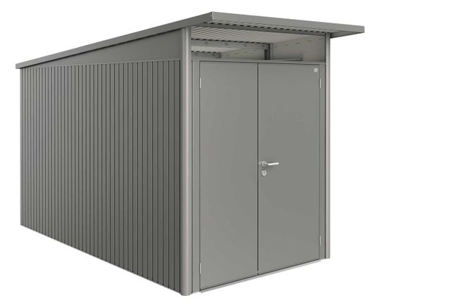 AvantGarde Trädgårdsskjul, Storlek A4, Dubbeldörr Smal - Metallic Kvar