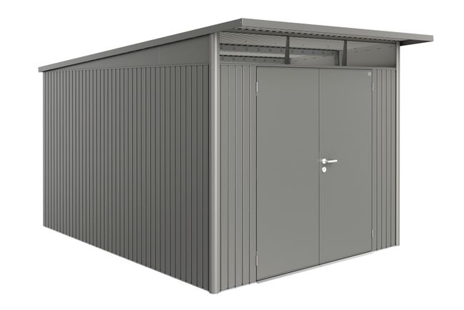 AvantGarde Trädgårdsskjul, Storlek A8, Dubbeldörr - Metallic Kvarts - Gr